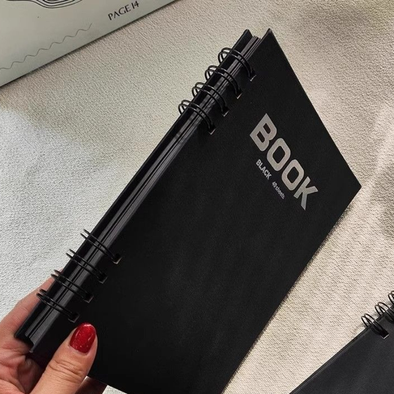 Art Sketchbook Ring - A4 Siyah Kartonlu Eskiz Defteri, Çift